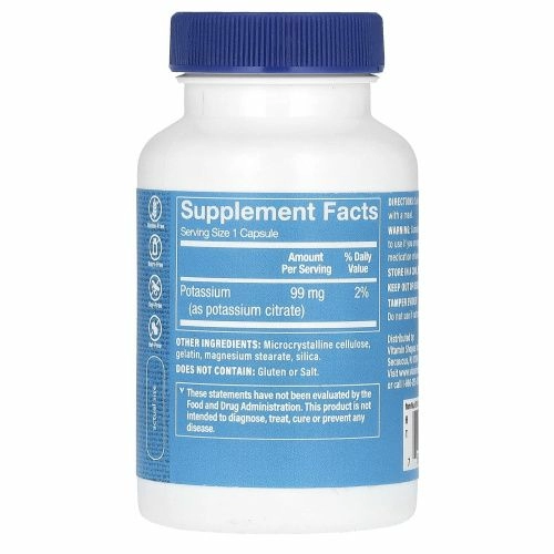 The Vitamin Shoppe, цитрат калия, 99 мг, 100 капсул