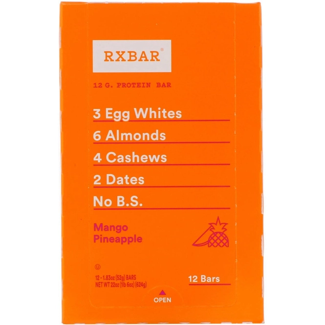 RXBAR, Protein Bar, Mango Pineapple, 12 Bars, 1.83 oz (52 g) Each