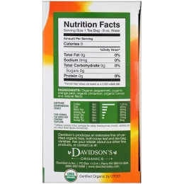 Davidson's Tea, Органический чай из перечной мяты и пряностей, клссический чай, 25 чайных пакетика, 1,77 унций (50 г)