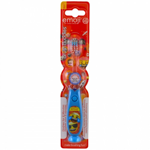 Brush Buddies, Зубная щетка с эмодзи, с таймером, мягкая, 1 зубная щетка