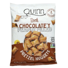 Quinn Snacks, Крендель и наггетсы с начинкой, арахисовая паста в шоколаде, 184 г (6,5 унции)