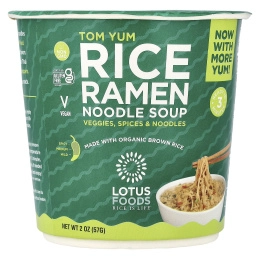 Lotus Foods, Tom Yum, рисовый суп с лапшой рамен, 57 г (2 унции)