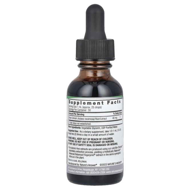 Nature's Answer, Клопогон кистевидный, без спирта, 40 мг, 1 жидкая унция (30 мл)
