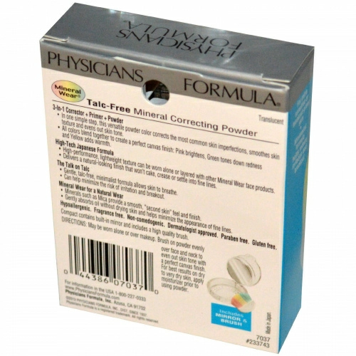 Physicians Formula, Mineral Wear, минеральная корректирующая пудра, прозрачный, 0,29 унции (8,2 г)