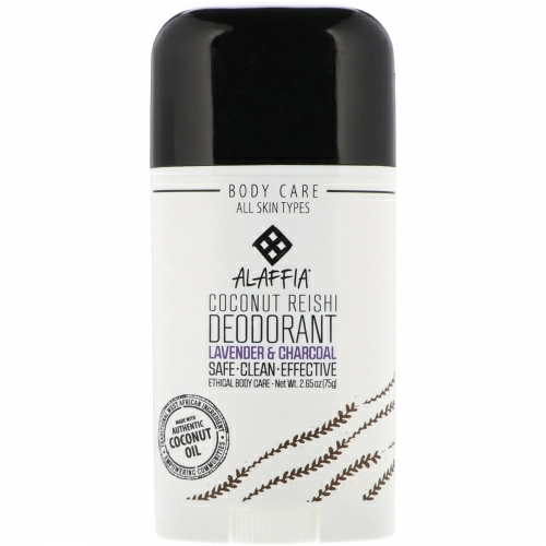 Alaffia, Coconut Reishi, Deodorant, Lavender & Charcoal, 2.65 oz (75 g)