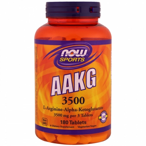 Now Foods, Аргинин альфа-кетоглутарат 3500 для спортсменов, 180 таблеток