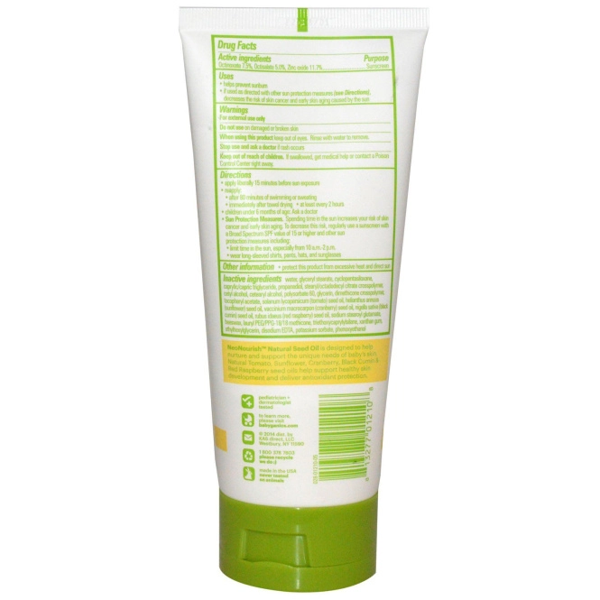 BabyGanics, Солнцезащитный крем на минеральной основе, 50+ SPF, 177 мл