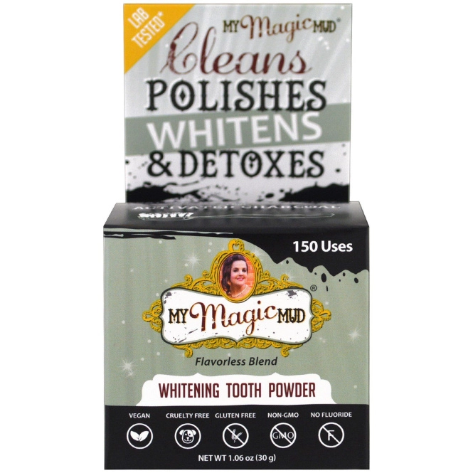 My Magic Mud, Отбеливающий зубной порошок, смесь без вкуса, 1.06 унции (30 г)