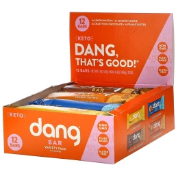 Dang, Keto Bar Variety Pack, 12 Bars, 1.4 oz (40 g) Each