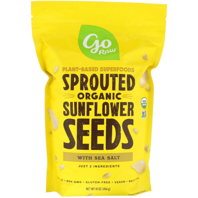 Go Raw, органическая смесь пророщенных семян подсолнечника с морской солью, 397 г (14 унций)