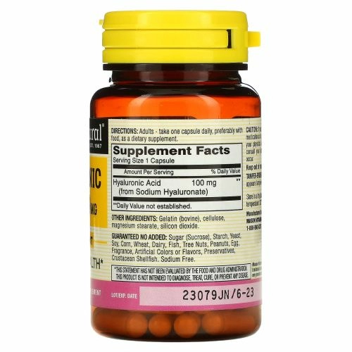 Mason Natural, Гиалуроновая кислота, 100 мг, 30 капсул