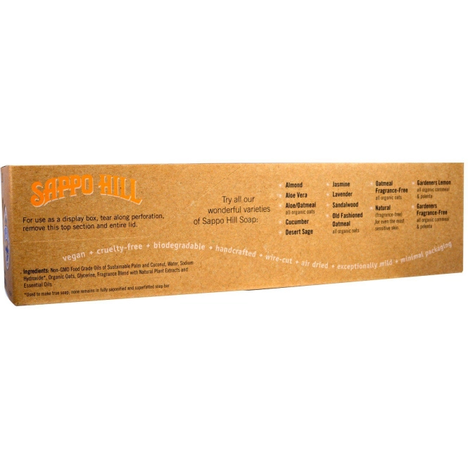 Sappo Hill, Глицериновое мягкое мыло, В старом стиле С овсяными хлопьями, 12 штук по 3.5 унции (100 г)
