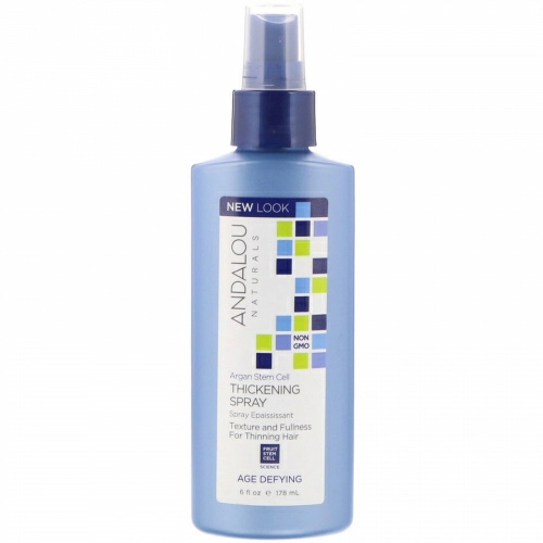 Andalou Naturals, Cпрей-объем со стволовыми клетками арганы, омолаживающий, 178 мл (6 fl oz)