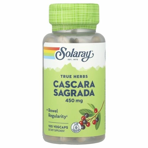Solaray, каскара, 450 мг, 100 капсул VegCaps
