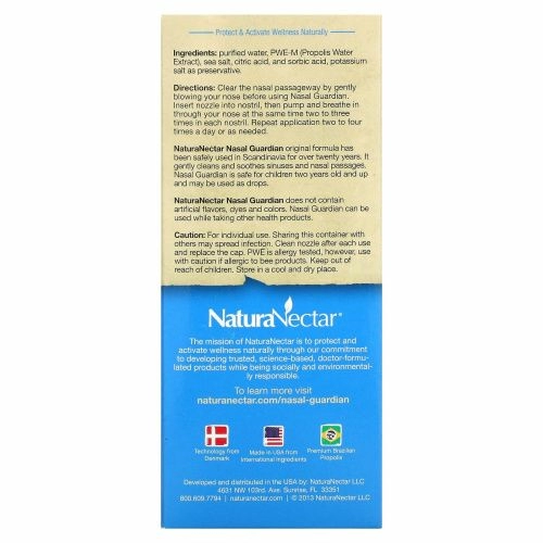 NaturaNectar, Назальный спрей Nasal Guardian, 1,0 жидкая унция (30 мл)