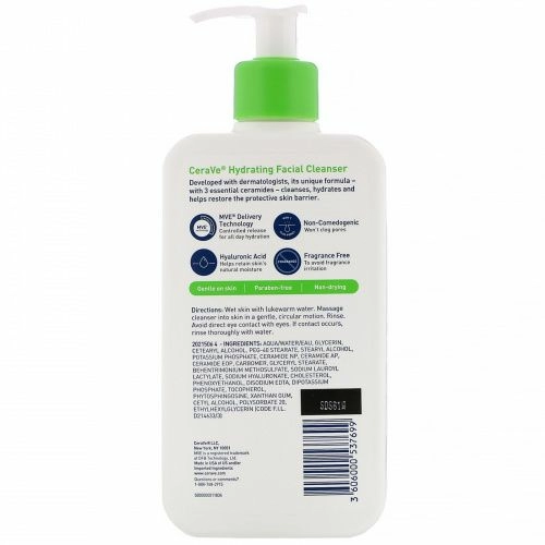 CeraVe, увлажняющее средство для очищения лица, 355 мл (12 жидк. унций)