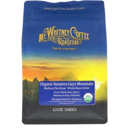 Mt. Whitney Coffee Roasters, Organic Sumatra Gayo Mountain, Medium Plus Roast Whole Bean Coffee, 12 oz (340 g)
