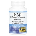 Natural Factors, NAC, N-ацетил-L-цистеин, 600 мг, 60 вегетарианских капсул