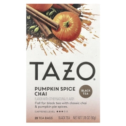 TAZO, Black Tea, чай с тыквенными специями, 20 чайных пакетиков, 50 г (1,76 унции)