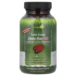 Irwin Naturals, Boost-Energy, Libido-Max RED™, с L-цитруллином и гуараной, 72 капсулы с жидкостью