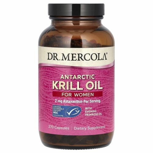 Dr. Mercola, Антарктическое масло криля для женщин, 270 капсул