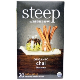 Bigelow, Steep, Organic Chai Black Tea, 20 Tea Bags, 1.60 oz (45 g)