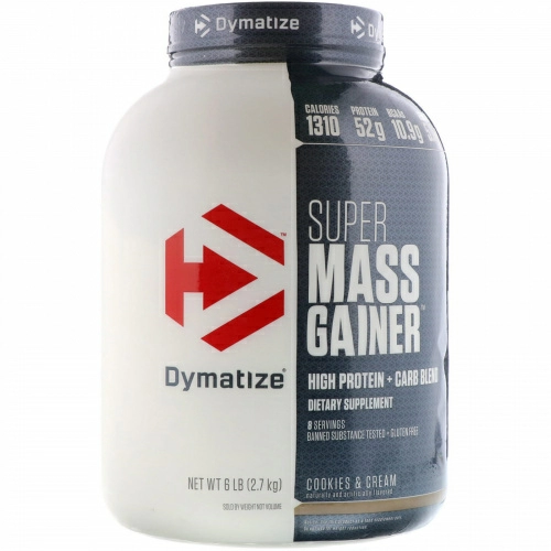 Dymatize Nutrition, Супер белково-углеводная смесь для набора массы, Печенье и сливки, 2,7 кг