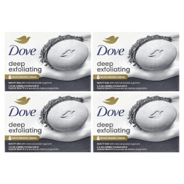 Dove, отшелушивающее мыло для глубокого отшелушивания с угольной пудрой и глицерином, 4 шт. по 106 г (3,75 унции)