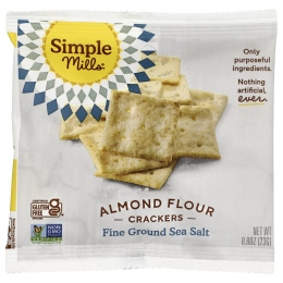 Simple Mills, Крекеры из миндальной муки, морская соль мелкого помола, 8 пакетиков по 23 г (0,8 унции)