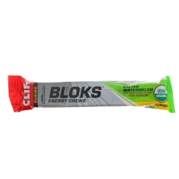 Clif Bar, Энергетические жевательные конфеты Bloks, соленый арбуз, в 2 раза больше натрия, 18 пакетиков, 2,12 унц. (60 г) каждый