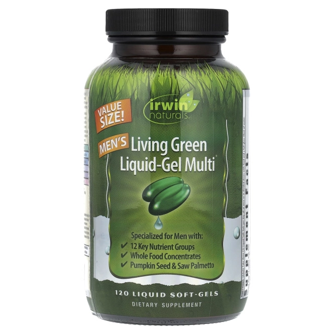 Irwin Naturals, Men's Living Green Liquid-Gel Multi 120 софтгелей