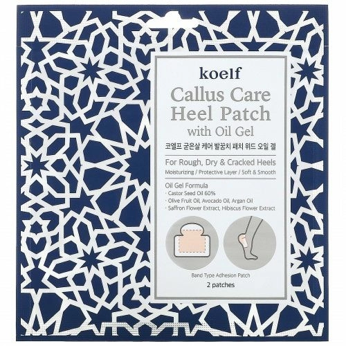 Koelf, Callus, гелевые патчи для пяток с маслом, 3 пары