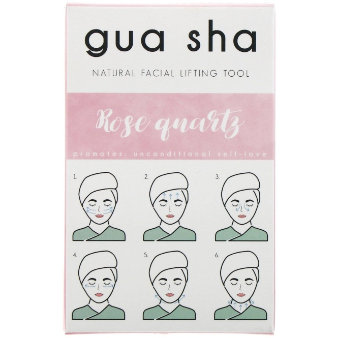 Honey Belle, Розовый кварц для гуаша, натуральный массажер для лифтинга лица, 1 шт.