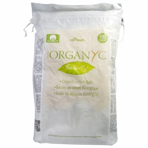 Organyc, Органические косметические ватные шарики, 100 шт