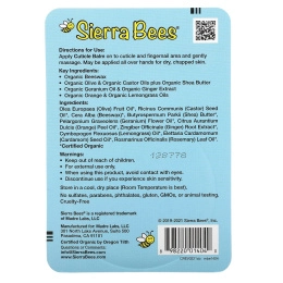 Sierra Bees, Бальзам для ухода за кутикулой, герань, апельсин и лемонграсс, 17 г (0,6 унции)