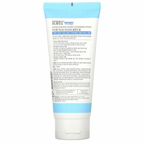 Acwell, No 5.5, pH Balancing Micro Cleansing Foam, 140 ml