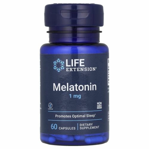 Life Extension, Мелатонин, 1 мг, 60 капсул