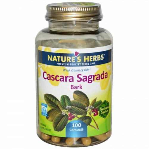 Nature's Herbs, Каскара Саграда - кора, 100 капсул