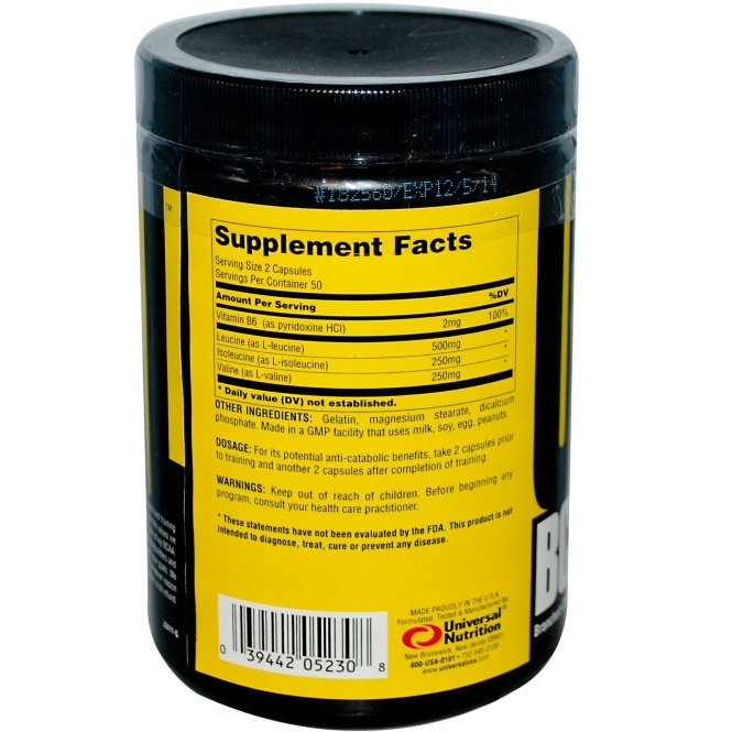 Animal, BCAA Pro, добавка с аминокислотами с разветвленной цепью, 100 капсул