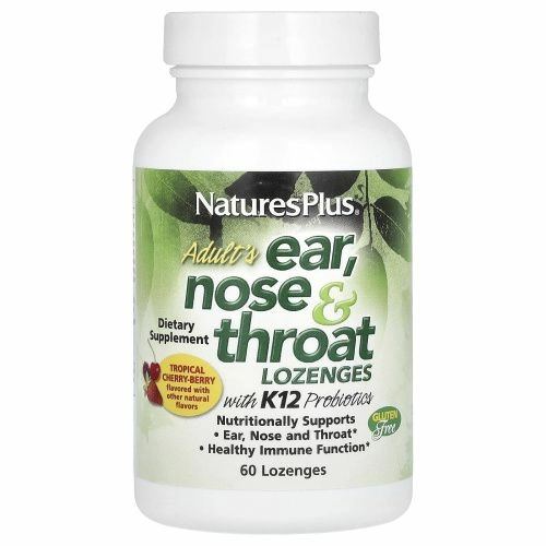 Nature's Plus, Добавка для взрослых «Ухо, Горло, Нос» со вкусом вишни, 60 таблеток для рассасывания