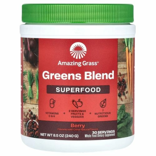 Amazing Grass, Зеленая суперпища, ягодный напиток в порошке, 8.5 унций (240 г)
