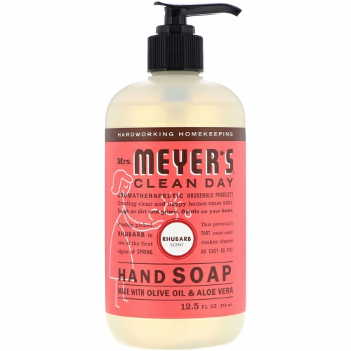 Mrs. Meyers Clean Day, Hand Soap, Rhubarb Scent, 12.5 fl oz (370 ml)