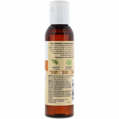 Aura Cacia, Ароматерапевтическое масло для тела, согревающая пихта бальзамическая, 4 жидких унции (118 мл)