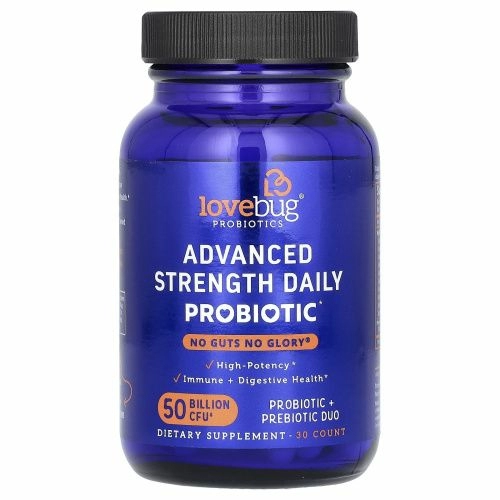 LoveBug Probiotics, Advanced Strength, пробиотик для ежедневного приема, 50 млрд КОЕ, 30 штук
