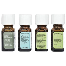 Aura Cacia, Purify Kit, очищающие чистые эфирные масла, 4 флакона по 7,4 мл (0,25 жидк. унц.)