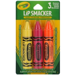 Lip Smacker, Crayola, бальзам для губ, разнообразная упаковка, 3 шт., 4 г (0,14 унции)