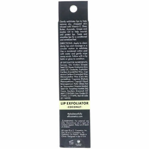 E.L.F. Cosmetics, Скраб для губ, кокосовый, 0,11 жидкой унции (3,2 г)