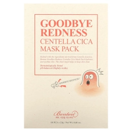 Benton, Прощай, краснота. Маска с центеллой, 10 масок, 0,81 унц. (23 г) в каждой