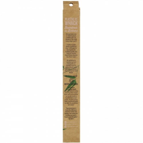 The Dirt, Bamboo Toothbrush with Charcoal Bristles, 1 Toothbrush