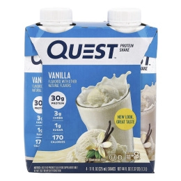 Quest Nutrition, Протеиновый коктейль, ваниль, 4 коктейля, 325 мл (11 жидк. унц.)